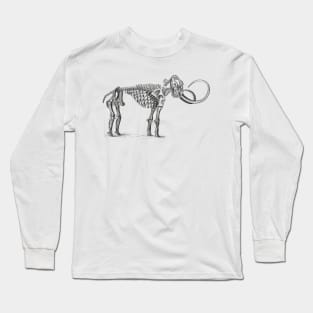 Mammoth Skeleton | Mammoths | Tusks | Skulls and Skeletons | Extinct Mammals | Black and White Long Sleeve T-Shirt